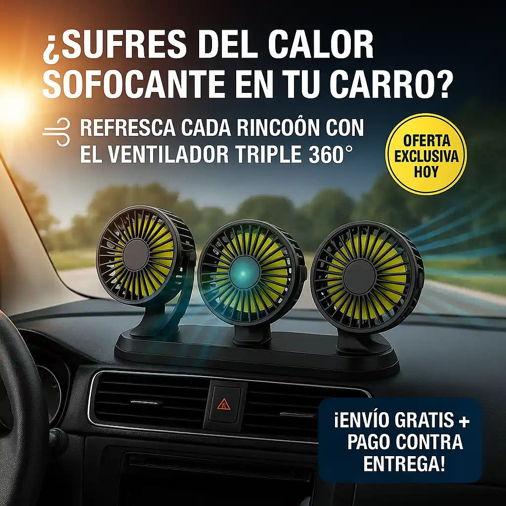 VENTILADOR 3 CABEZAS PARA CARRO