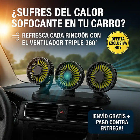 VENTILADOR 3 CABEZAS PARA CARRO